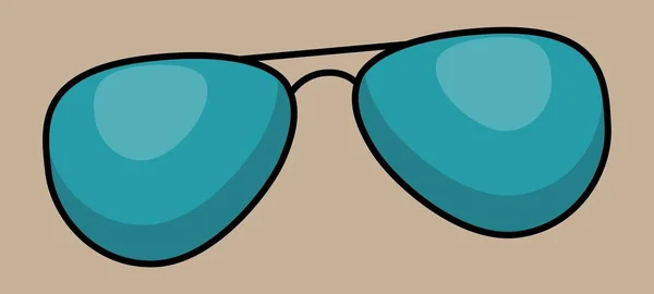 Solglasögon Med Glasögon Grön Färg Vektor Illustration — Stock vektor