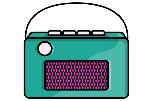 Rádio Receptor Cor Verde Vetor Ilustração — Vetor de Stock