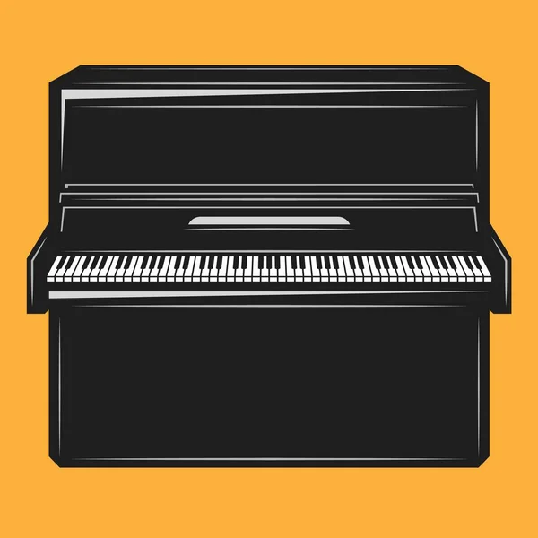 Zwarte Piano Oranje Achtergrond — Stockvector