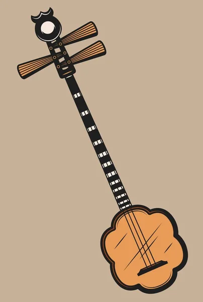 Folclore Arrancado Instrumento Musical Vetor Ilustração — Vetor de Stock