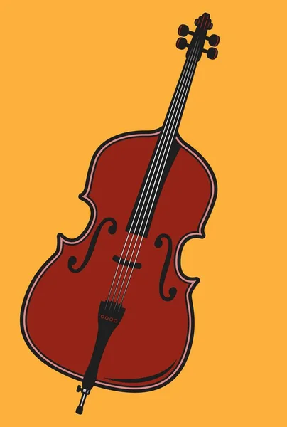 Instrumento Musical Cello Vector Ilustración — Vector de stock