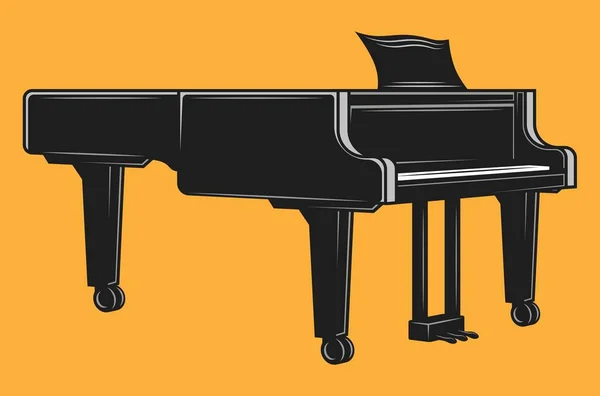 Instrumento Musical Grand Piano Vetor Ilustração — Vetor de Stock