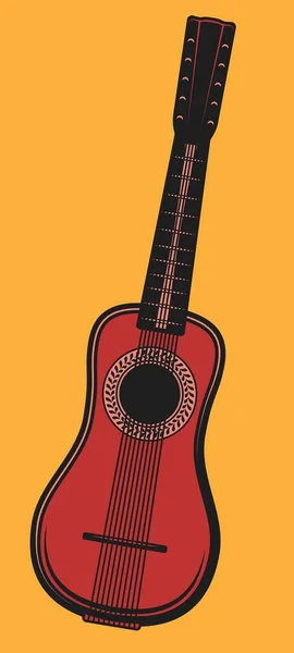 Instrumento Musical Guitarra Vetor Ilustração — Vetor de Stock