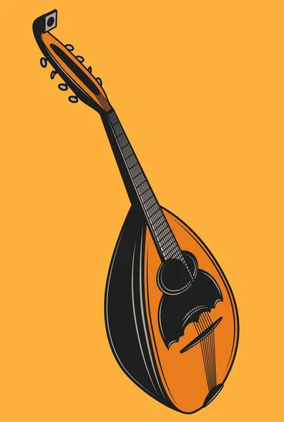 Instrumento Musical Popular Ilustração Vetorial Domra — Vetor de Stock