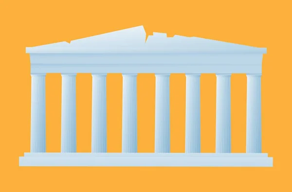 Griego Azul Partenón Columnas Historia — Vector de stock
