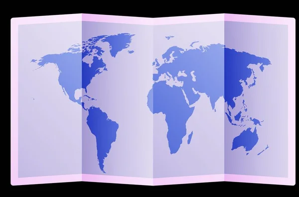 Papírová Mapa Světa — Stockový vektor