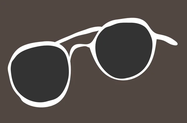 Vit Ram Solglasögon Vektor Illustration — Stock vektor