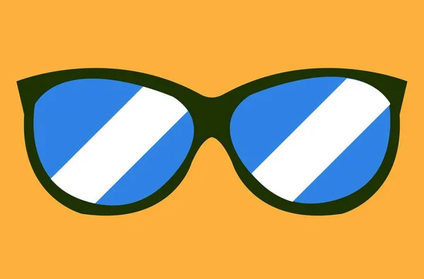 Blå Solglasögon Med Vit Rand — Stock vektor