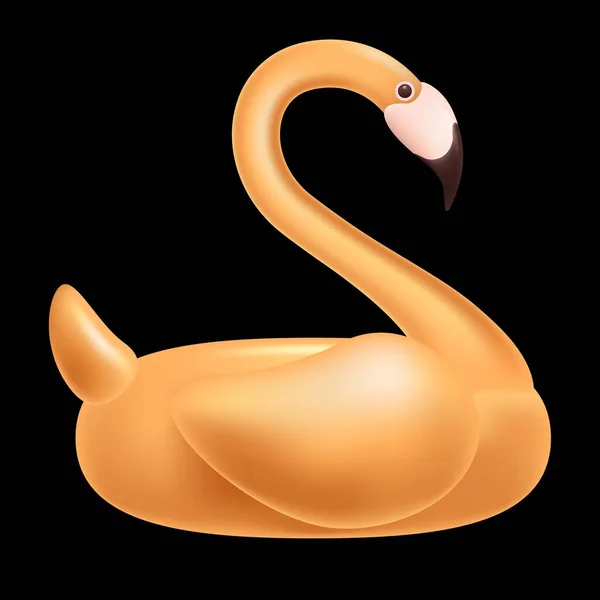 Uppblåsbar Flamingo Svan Som Simhjälp — Stock vektor