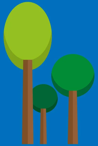 Einfache Bäume Aus Einfachen Geometrischen Formen — Stockvektor