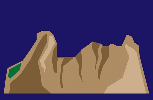Коричневые Горы Голубом Фоне — стоковый вектор