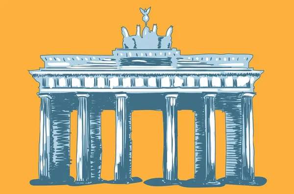 Brandenburg Puerta Berlin Vector Ilustración — Archivo Imágenes Vectoriales