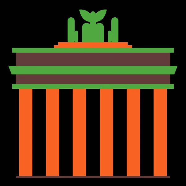 Brandenburg Gate Icoon Eenvoudig Object — Stockvector