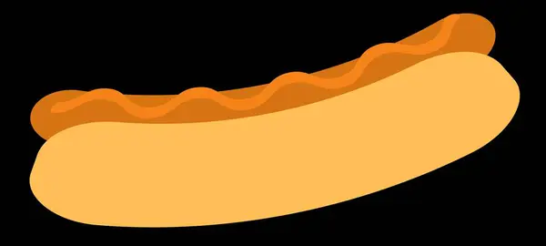 Hot Dog Dengan Ilustrasi Mustard Vector - Stok Vektor