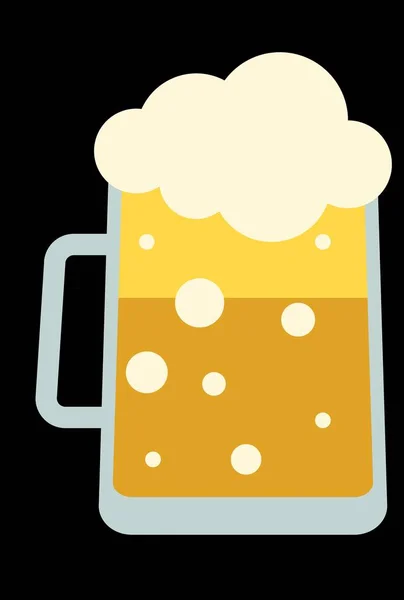 Szklanka Piankowym Piwem Świeżym — Wektor stockowy