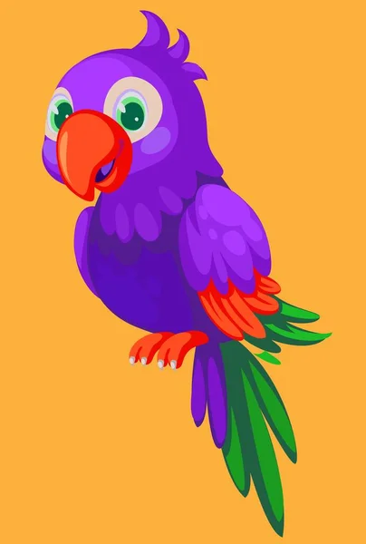 Разноцветный Попугай Красным Клювом — стоковый вектор