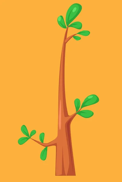 Baum Mit Blättern Vektor Illustration — Stockvektor