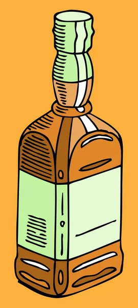 Пляшка Віскі Твердого Алкоголю — стоковий вектор