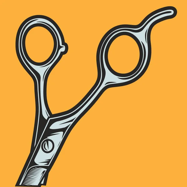 Barbershop Metal Scissors Vector Illustration — Stock Vector