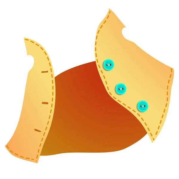 Bőrmellény Arany Gombokkal — Stock Vector