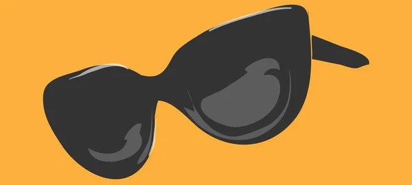 Svart Trendiga Solglasögon Kvinnliga Glasögon Vektor Illustration — Stock vektor