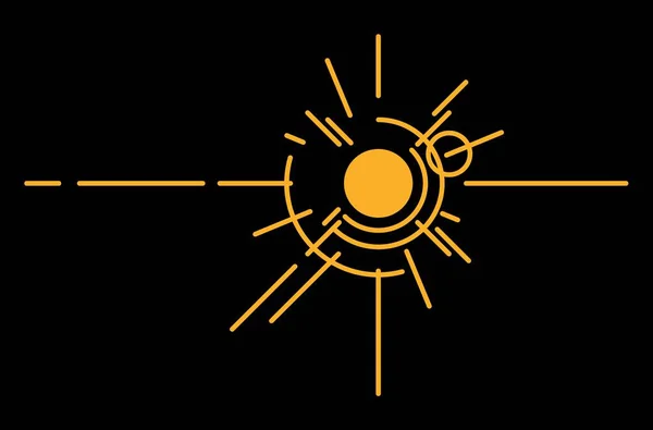 黄色の太陽の単純なベクトル図 — ストックベクタ