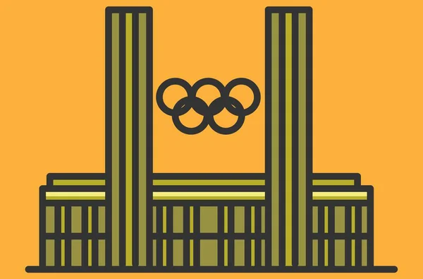 Bouw Van Het Olympisch Sportstadion — Stockvector