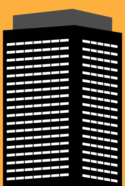 Edificio Gran Altura Con Ventanas Blancas — Archivo Imágenes Vectoriales