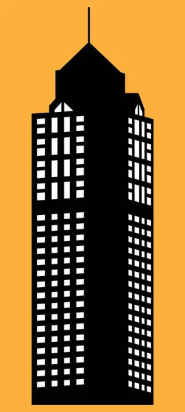 白い窓と尖塔を持つ高層ビル — ストックベクタ