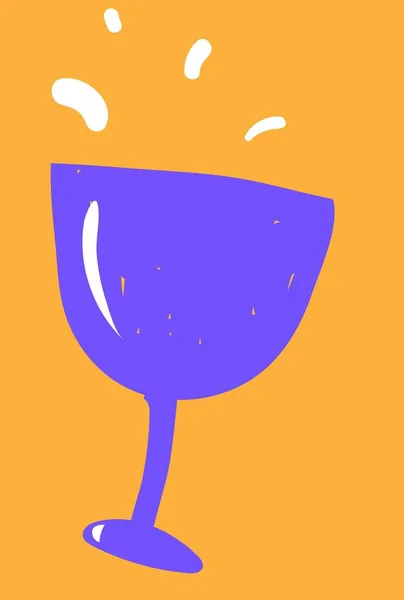 Синій Простий Келих Алкогольним Напоєм — стоковий вектор