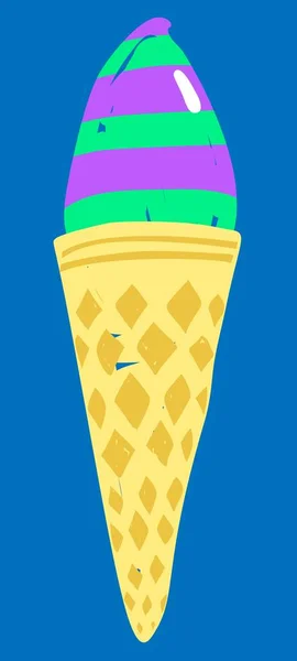 Векторная Иллюстрация Вектора Вафельного Мороженого — стоковый вектор