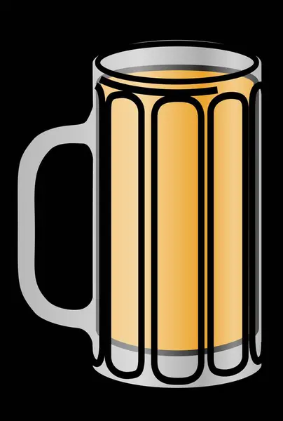 ビールのアイコンのリブドグラス — ストックベクタ