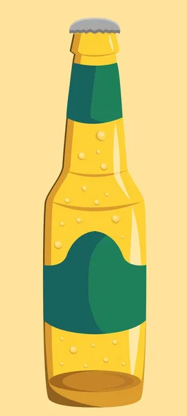 Стеклянная Бутылка Светлого Пива — стоковый вектор
