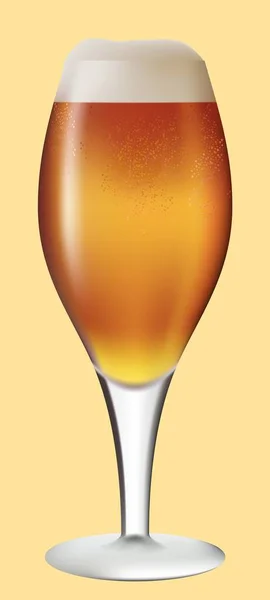 Realistyczne Wysokie Szkło Ciemnym Piwem — Wektor stockowy