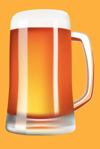 Verre Réaliste Avec Bière Noire — Image vectorielle