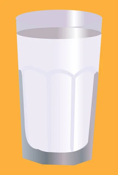 Faceted Glass Milk Vector Illustration — Stock Vector
