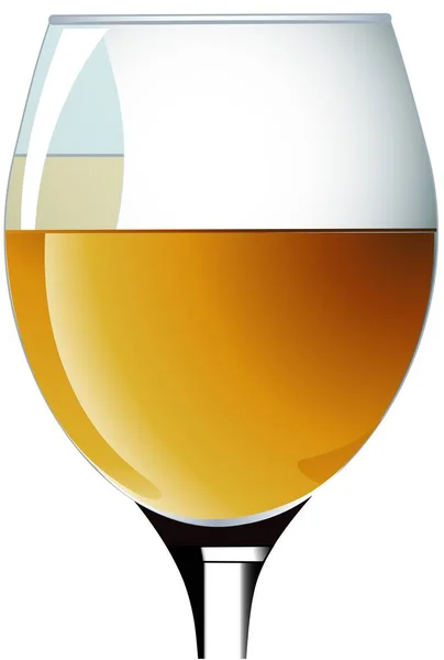 Glaskelch Mit Weißwein — Stockvektor
