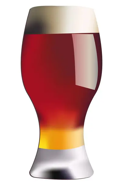 Szklanka Ciemnego Piwa Pianą — Wektor stockowy