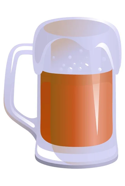 Glazen Beker Met Donker Bier — Stockvector
