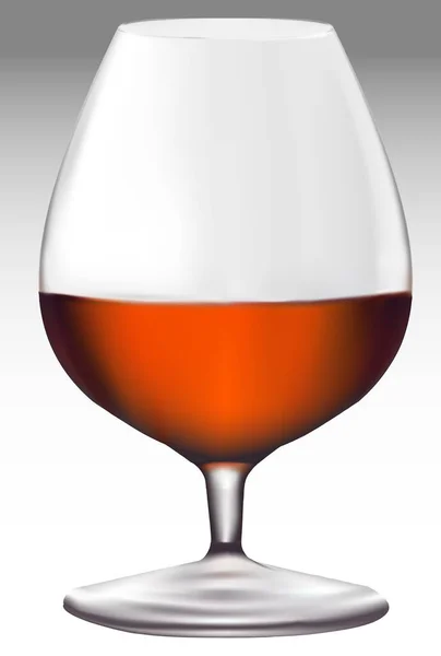 Glas Cognac Vektorillustration — Stockvektor