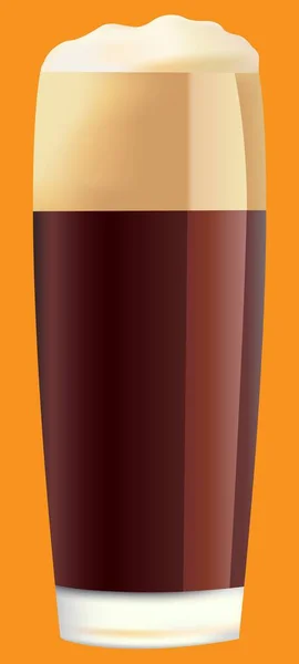 Πλήρες Κομψό Ποτήρι Σκούρας Μπύρας — Διανυσματικό Αρχείο