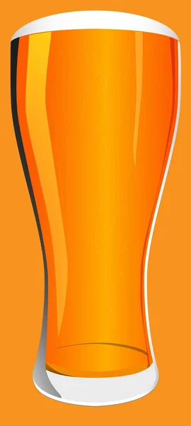 ラガービールの完全なエレガントなグラス — ストックベクタ