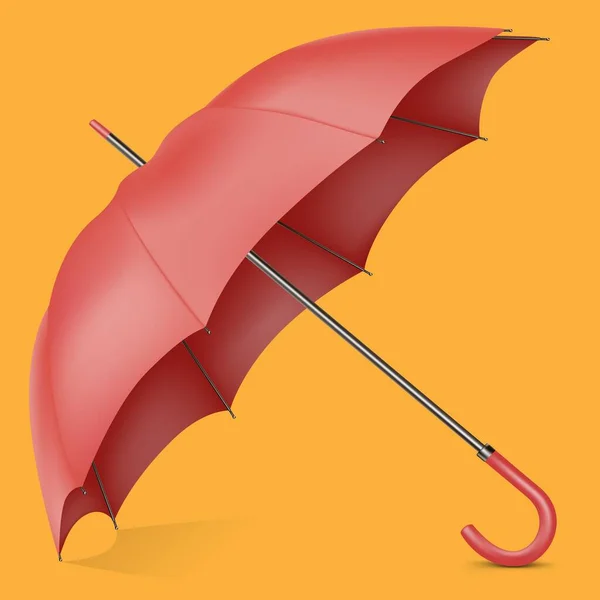 Roter Regenschirm Wanderstock Vektor Illustration — Stockvektor