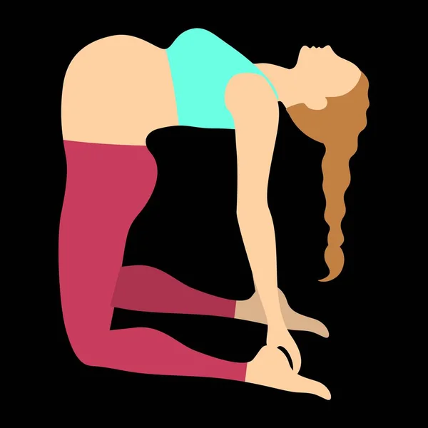 Zwanger Meisje Doet Yoga Vloer — Stockvector