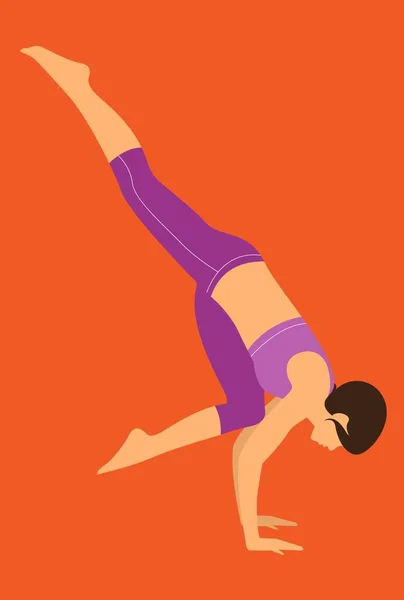 Yoga Femme Uniforme Lilas — Image vectorielle