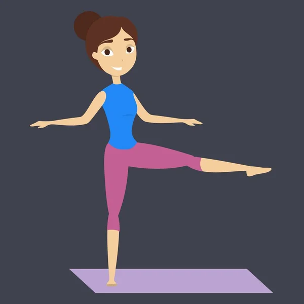 Frauen Yoga Posiert Auf Dem Boden — Stockvektor
