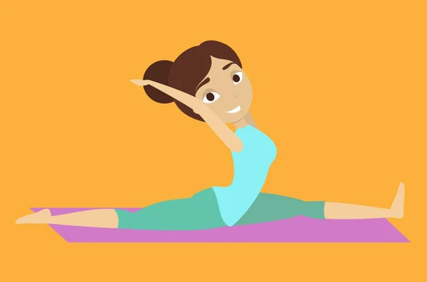 Frau Macht Yoga Liegend Auf Einer Matte — Stockvektor