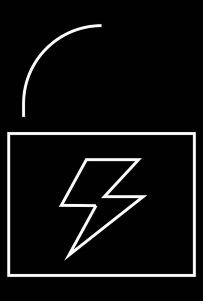 Lock Icon Lightning Symbol — Stock Vector