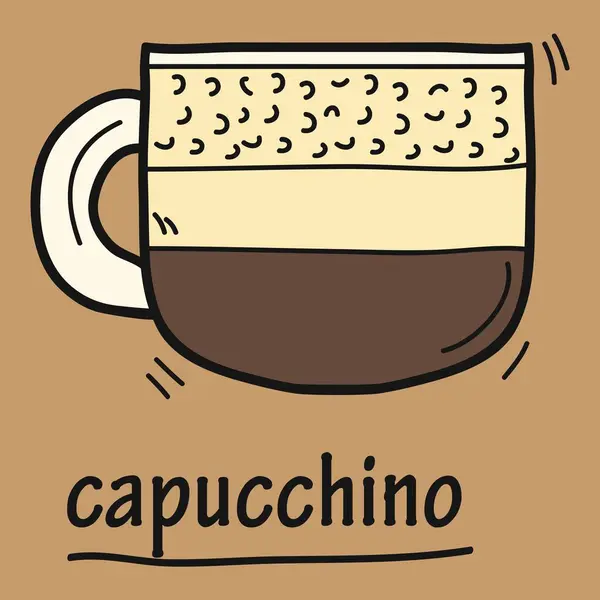 Filiżanka Kawy Cappuccino Brązowym Tle — Wektor stockowy
