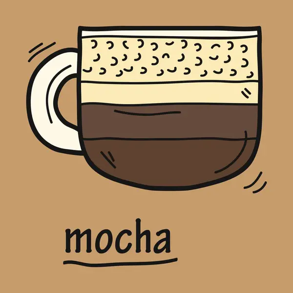 Egy Csésze Kávé Barna Háttér — Stock Vector